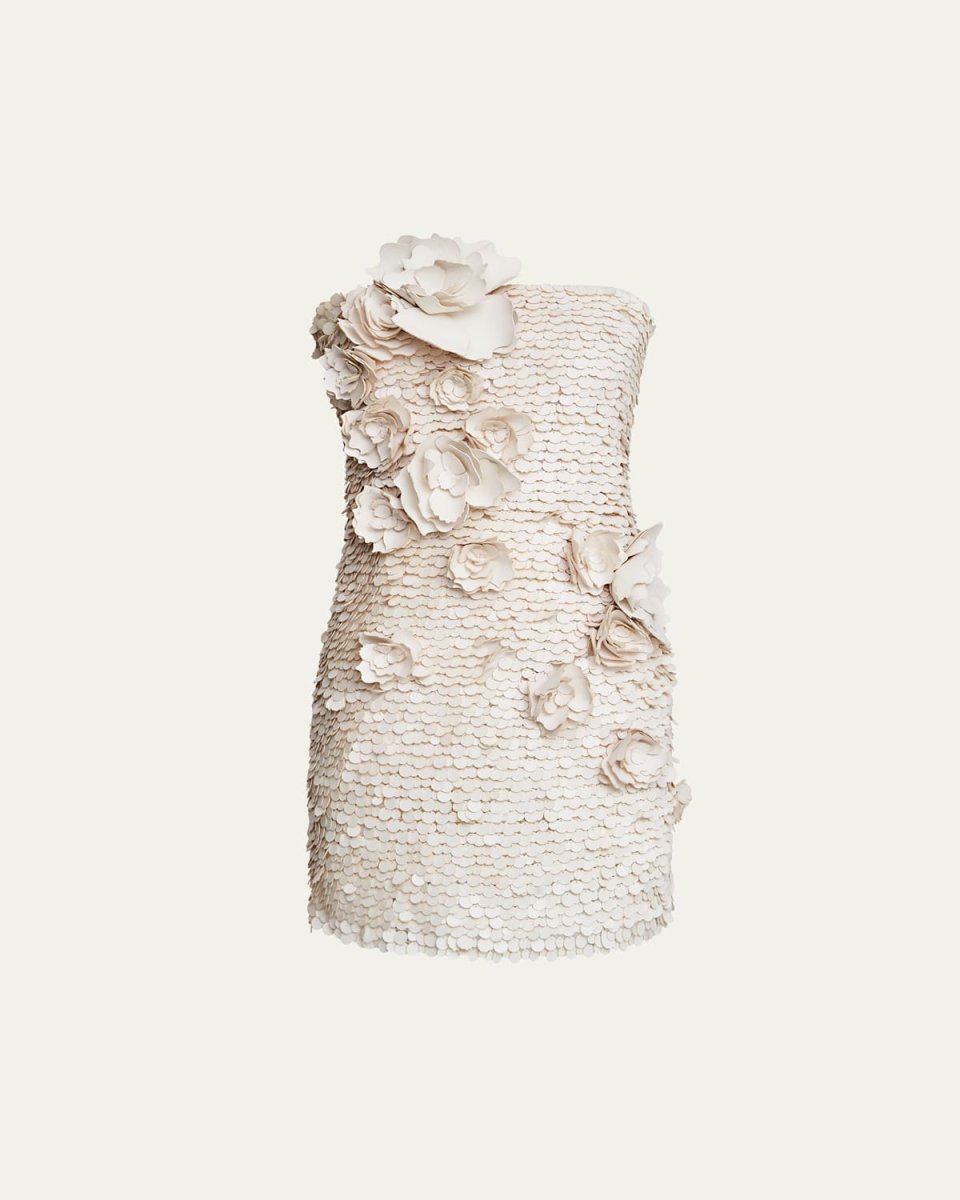 Farren Strapless Paillette & Applique Gown